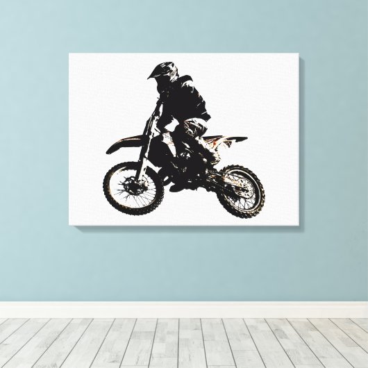 Motorfiets Sport prestatie Motivatie Canvas Afdruk (Insitu (Houten vloer))