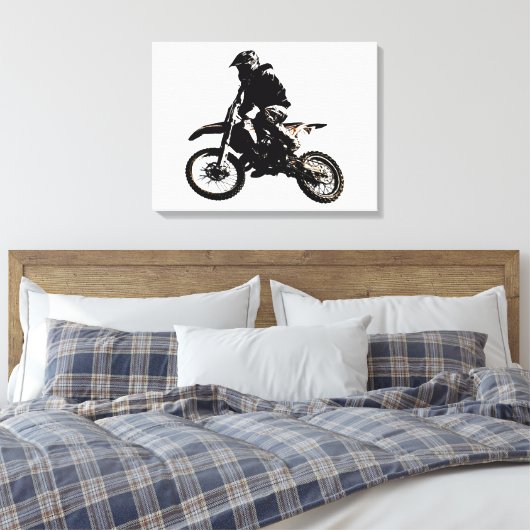 Motorfiets Sport prestatie Motivatie Canvas Afdruk (Insitu (Slaapkamer))
