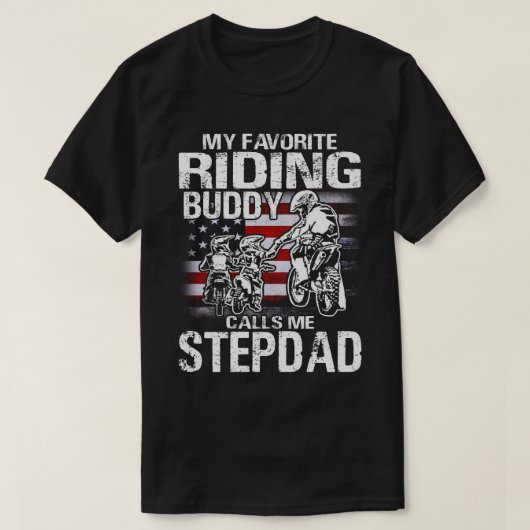 Motorfiets stepdad Shirt Mijn favoriete ronddraaie (Design voorkant)