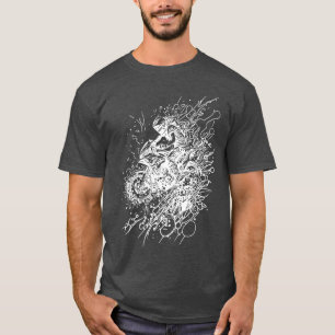 Motorfiets Straat Sporten Vintage Splash Stijl leu T-shirt