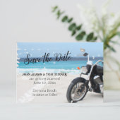 Motorfiets Strand 3.5" x 5" Platte Save The Date K (Staand voorkant)
