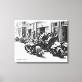 Motorfiets "Street Rally" Wall Art uit 1940 Canvas Afdruk (Voorkant)