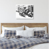Motorfiets "Street Rally" Wall Art uit 1940 Canvas Afdruk (Insitu (Slaapkamer))