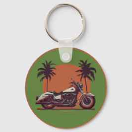  Motorfiets Sunset Beach Cool Classic Biker Sleutelhanger