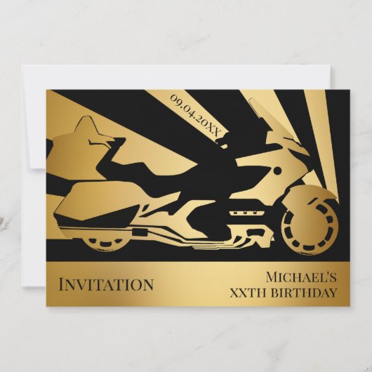 Motorfiets-thema verjaardag of een evenement Uitno Kaart (Voorkant)