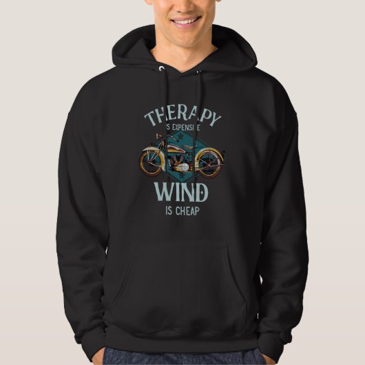 Motorfiets Therapie Wind Biker Gift Hoodie (Voorkant)