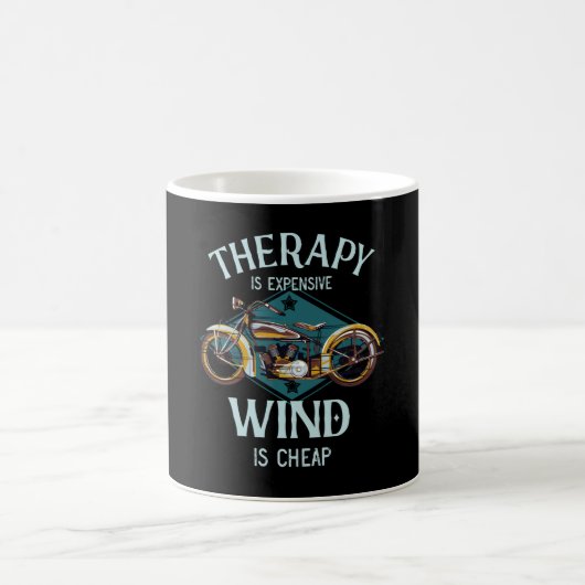 Motorfiets Therapie Wind  Biker Gift Koffiemok (Center)