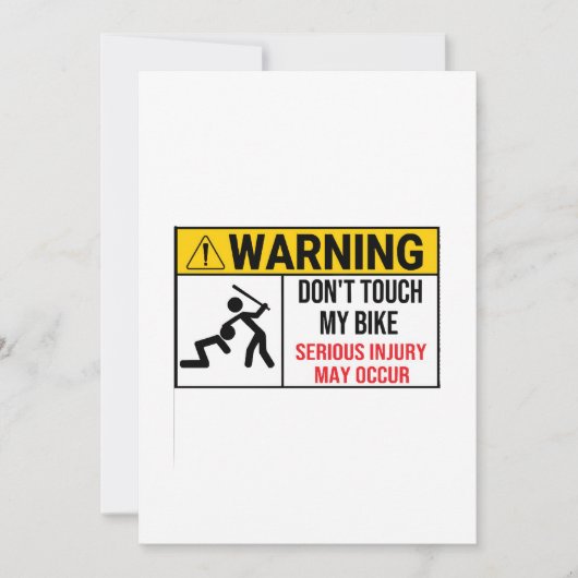 Motorfiets Tik niet op Mijn waarschuwing Tik niet  Kaart (Voorkant)