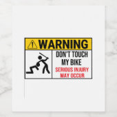 Motorfiets Tik niet op Mijn waarschuwing Tik niet  Wijn Etiket (Enkel label)