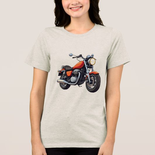 Motorfiets Tri-Blend Shirt (Voorkant)