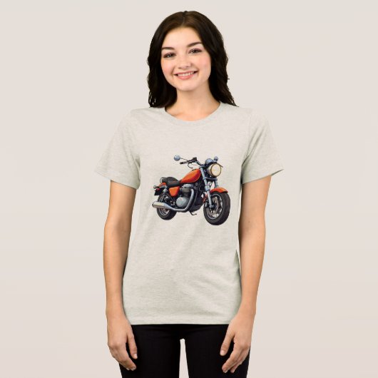 Motorfiets Tri-Blend Shirt (Voorkant volledig)