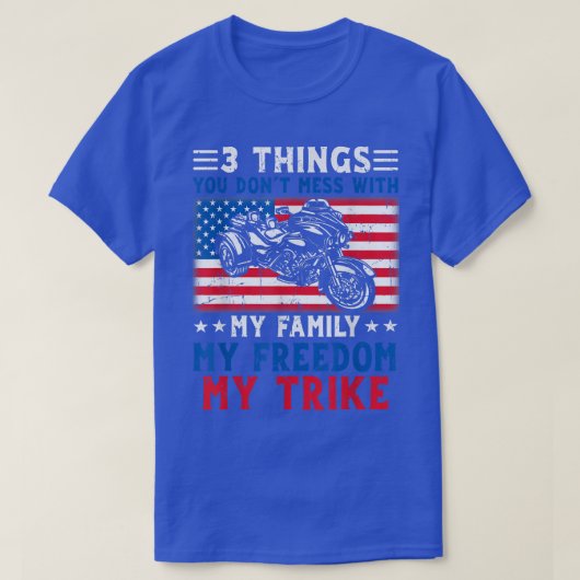 Motorfiets Trike American Biker Rules Funny T-shirt (Design voorkant)