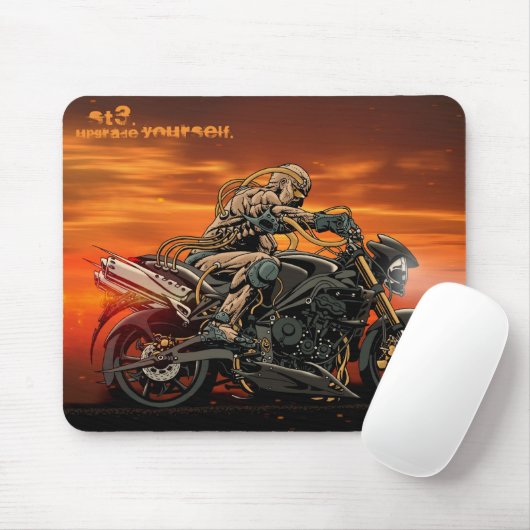  Motorfiets Triple Mousepad Muismat (Met muis)