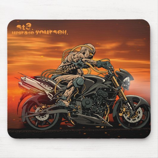 Motorfiets Triple Mousepad Muismat (Voorkant)