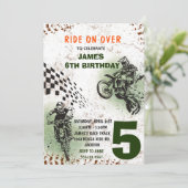 Motorfiets Uitnodiging Dirt Bike Feest Uitnodiging (Staand voorkant)