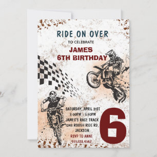 Motorfiets uitnodiging Dirt Bike Feest Uitnodiging