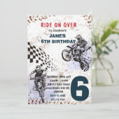 Motorfiets Uitnodiging Dirt Bike Feest Uitnodiging (Staand voorkant)