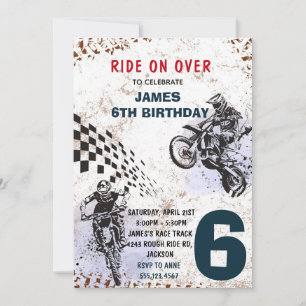 Motorfiets uitnodiging Dirt Bike Feest Uitnodiging