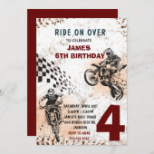 Motorfiets uitnodiging Dirt Bike Feest Uitnodiging (Voorkant / Achterkant)