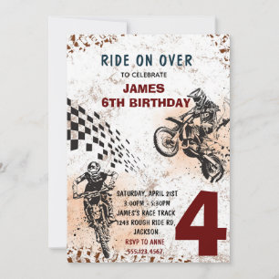 Motorfiets uitnodiging Dirt Bike Feest Uitnodiging
