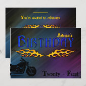 Motorfiets-uitnodiging Kaart (Voorkant / Achterkant)