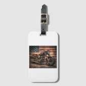 Motorfiets USA Flag Retro Biker Bagagelabel (Voorkant (verticaal))
