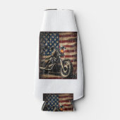 Motorfiets USA Flag Retro Biker Flesjeskoeler (Voorkant)