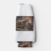 Motorfiets USA Flag Retro Biker Flesjeskoeler (Voorkant)