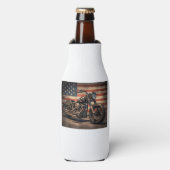 Motorfiets USA Flag Retro Biker Flesjeskoeler (Fles Voorkant)