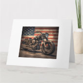 Motorfiets USA Flag Retro Biker Kaart (Voorkant)