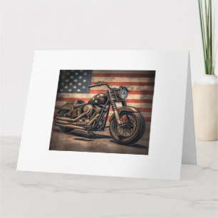 Motorfiets USA Flag Retro Biker Kaart