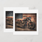 Motorfiets USA Flag Retro Biker Kaart (Voorkant / Achterkant)