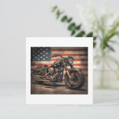 Motorfiets USA Flag Retro Biker Kaart (Staand voorkant)