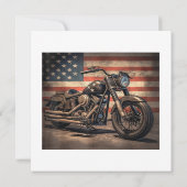 Motorfiets USA Flag Retro Biker Kaart (Achterkant)