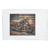 Motorfiets USA Flag Retro Biker Kussensloop (Voorkant)