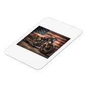 Motorfiets USA Flag Retro Biker Magneet (Linkerzijde)