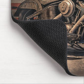 Motorfiets USA Flag Retro Biker Muismat (Hoek)