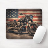 Motorfiets USA Flag Retro Biker Muismat (Met muis)