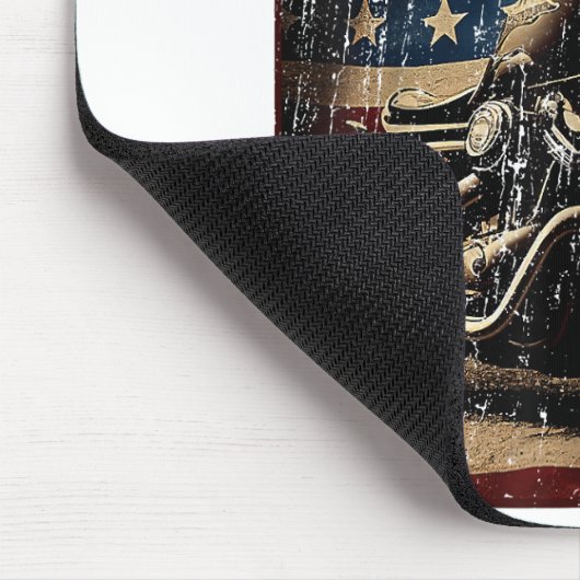 Motorfiets USA Flag Retro Biker Muismat (Hoek)