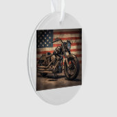 Motorfiets USA Flag Retro Biker Ornament (voorkant)