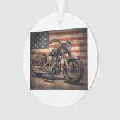 Motorfiets USA Flag Retro Biker Ornament (voorkant)