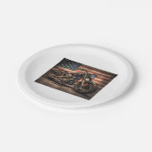 Motorfiets USA Flag Retro Biker Papieren Bordje (Gekanteld)