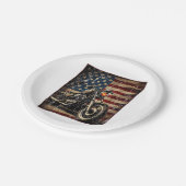 Motorfiets USA Flag Retro Biker Papieren Bordje (Gekanteld)
