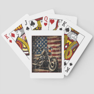 Motorfiets USA Flag Retro Biker Pokerkaarten