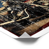 Motorfiets USA Flag Retro Biker Poster (Hoek)