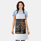 Motorfiets USA Flag Retro Biker Schort (Gedragen)