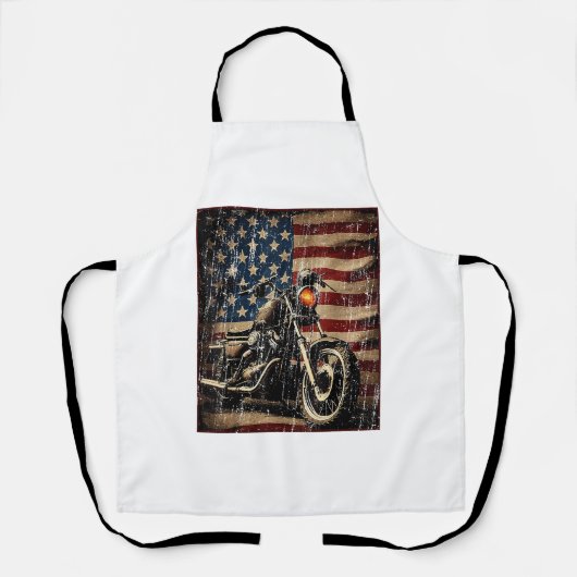 Motorfiets USA Flag Retro Biker Schort (Voorkant)