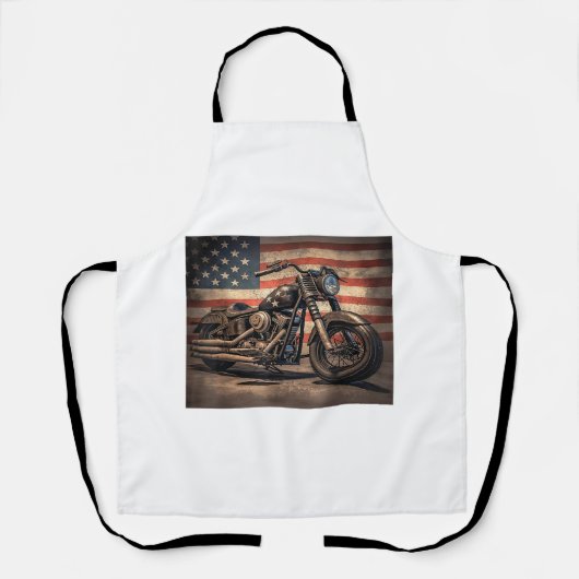 Motorfiets USA Flag Retro Biker Schort (Voorkant)