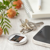 Motorfiets USA Flag Retro Biker Sleutelhanger (Zijkant)