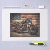 Motorfiets USA Flag Retro Biker Tissuepapier (Craft)